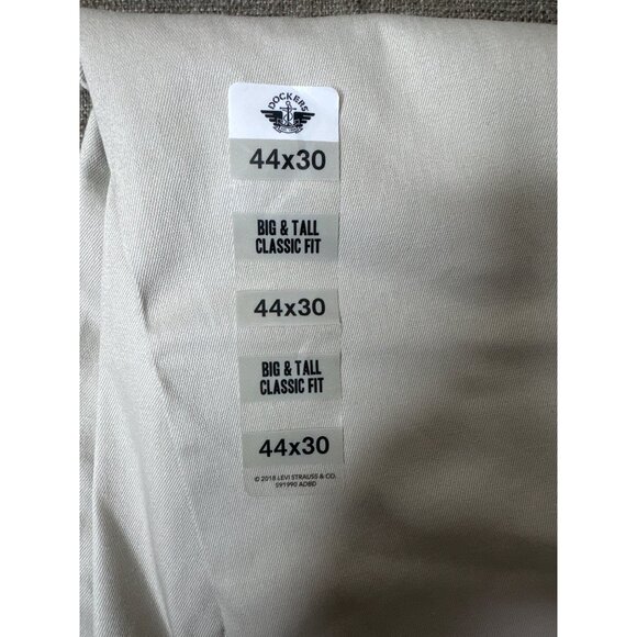 Dockers Mens Signature Iron Free Beige Khaki Pants Classic Fit 44x30 - Picture 8 of 8